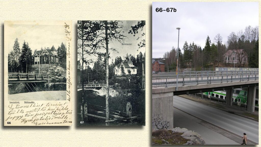 Kortit 66–67, Istuinkiven silta ja Nuppulinna 1910-luvulla.