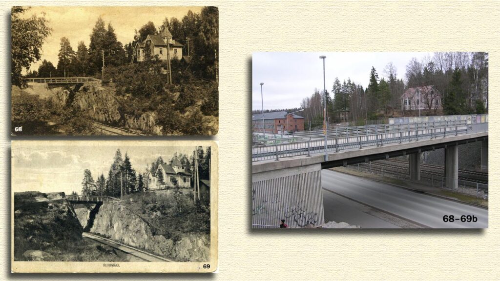 Kortit 68–69, Istuinkiven silta ja Nuppulinna 1910-luvulla.
