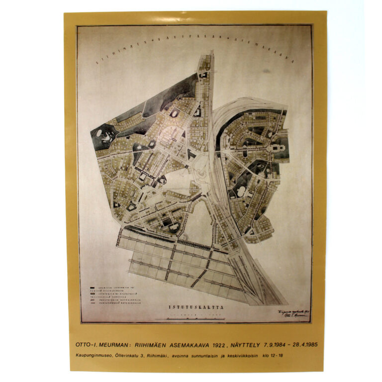 Riihimäen asemakaava 1922 -juliste, hinta 1€